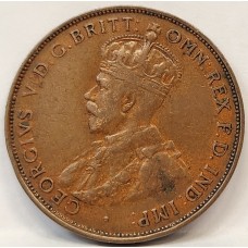 AUSTRALIA 1935 . ONE 1 PENNY . VARIETY . DIE CRACKS